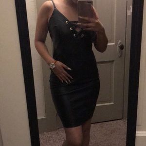 💕Never worn Charlotte Russe leather dress